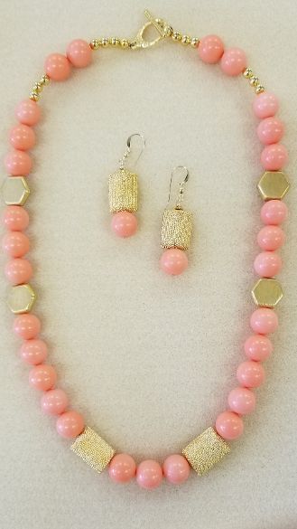 coral colored necklace