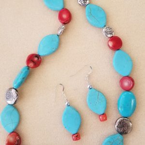 621n Turquoise Coral Silver