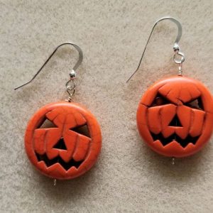 1077e Pumpkin Earrings