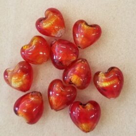 2092 red gold glass hearts